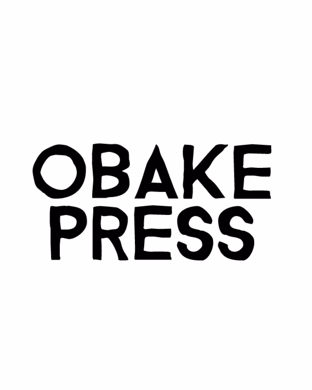 白い地に手描き風の黒い文字で OBAKE PRESS